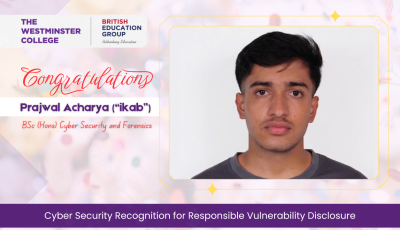 Westminster Student Receives Bug Bounty Reward and Cyber Security Recognition Thumbnail